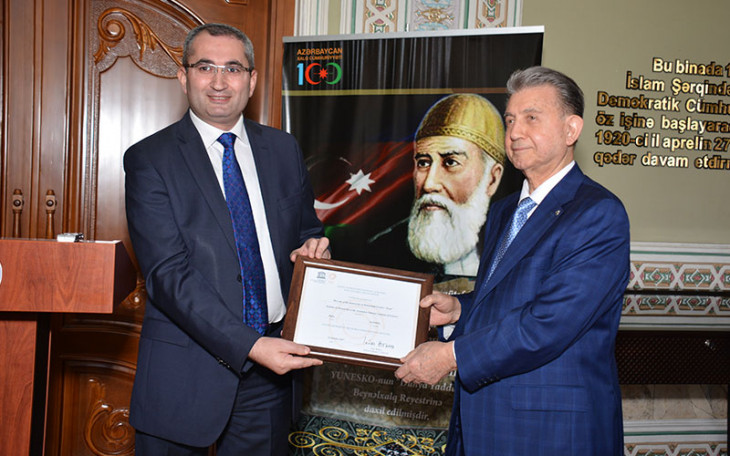 Inclusion of the copy of the manuscript of Mahammad Fuzuli’s “divan” to the International Register of the Memory of the World programme is a remarkable event for Azerbaijan